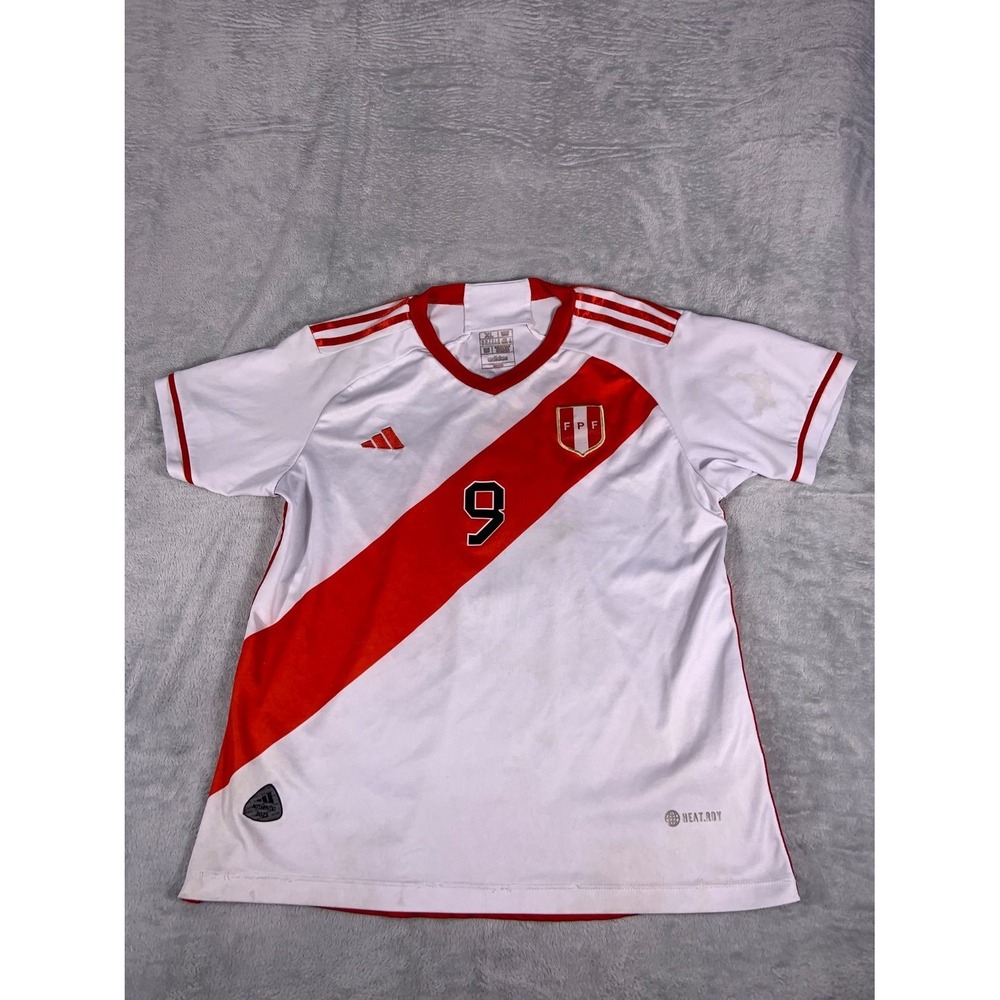 adidas Peru Lapadula 9 Soccer Jersey Mens XL White Red Fpf